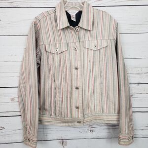 Northern Reflections Vintage Y2K Trucker Jacket-stripe